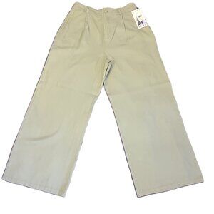 NWT REWASH  Size 11 Green Pleated Wide Leg Linen Blend Trouser Pants